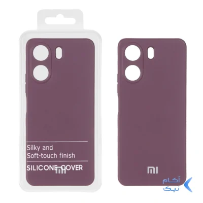 قاب نیو سیلیکون محافظ لنزدار RFF مدل Xiaomi Redmi 13C / Poco C65 - بادمجانی (پک دار)