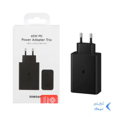 شارژر دیواری فست و PD سه پورت SAMSUNG Type-C مدل EP-T6530 65W - مشکی (گارانتی پارتیان پایا)