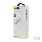 شارژر دیواری فست دو پورت JBQ مدل F-2USB 18W همراه با کابل Type-C - سفید (گارانتی یکساله رصاصی)