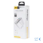 شارژر دیواری فست دو پورت JBQ مدل F-2USB 18W همراه با کابل اندروید - سفید (گارانتی یکساله رصاصی)