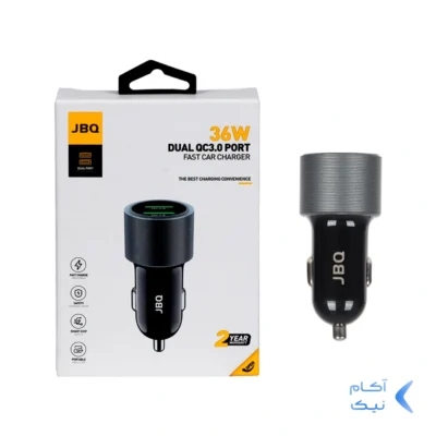 شارژر فندکی فست دو پورت JBQ مدل CC-736 36W - مشکی (گارانتی یکساله رصاصی)