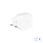 شارژر دیواری فست دو پورت JBQ مدل HC-12F2 30W همراه با کابل آیفون - سفید (گارانتی یکساله رصاصی)
