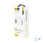 شارژر دیواری فست دو پورت JBQ مدل HC-12F2 30W همراه با کابل آیفون - سفید (گارانتی یکساله رصاصی)