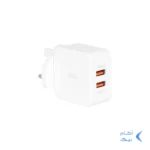 شارژر دیواری فست دو پورت JBQ مدل HC-12F2 30W همراه با کابل آیفون - سفید (گارانتی یکساله رصاصی)