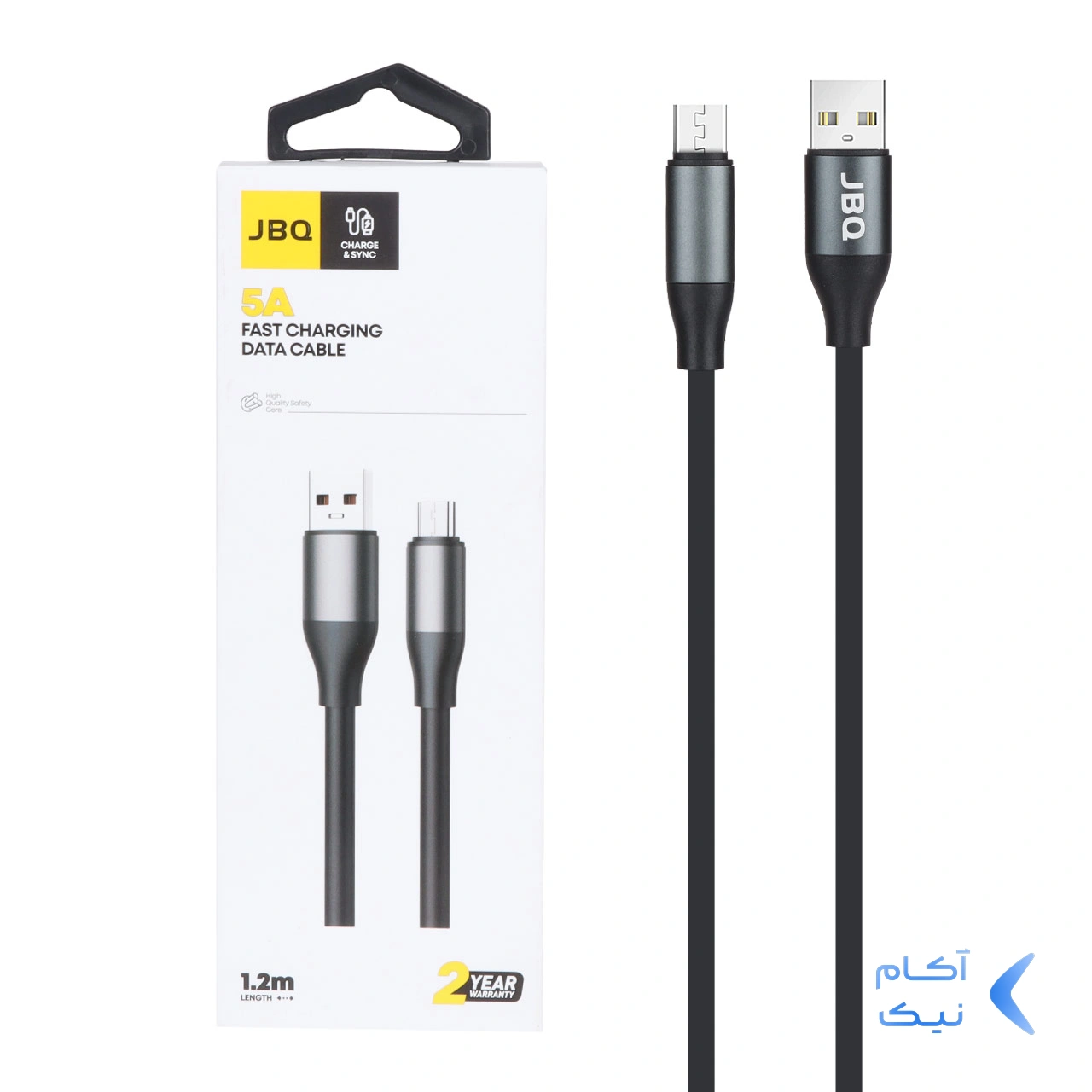 کابل شارژ 1.2 متری فست اندروید JBQ مدل CA-612 - مشکی (گارانتی یکساله رصاصی) کابل شارژ 1.2 متری فست اندروید JBQ مدل CA-612 - مشکی (گارانتی یکساله رصاصی)