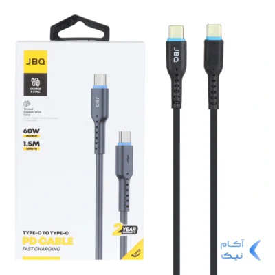 کابل شارژ 1.5 متری PD و فست JBQ Type-C to Type-C مدل CA-722 - مشکی (گارانتی یکساله رصاصی)