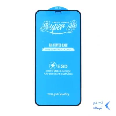 محافظ صفحه نمایش شیشه ای آنتی استاتیک مات Full Cover Super S-OG مدل Iphone 11 / XR - مشکی (بدون پک)
