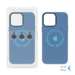 قاب سیلیکونی اورجینال Magsafe با ست محافظ لنز رینگی Apple iPhone 15 Pro Max - آبی تیره (پک دار)