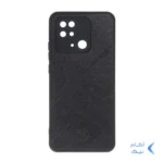 قاب طرح چرم مورب Xiaomi Redmi 10C / Redmi 10 Power / Poco C40 - مشکی