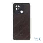قاب طرح چرم مورب Xiaomi Redmi 10C / Redmi 10 Power / Poco C40 - قهوه ای تیره