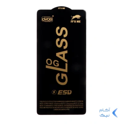 محافظ صفحه نمایش شیشه ای درجه یک Xiaomi Redmi Note 13 Pro 4G / Note 14S / Poco M6 Pro 4G - Full Cover OG - ESD OVOG