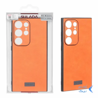 قاب اورجینال Sulada چرمی Samsung Galaxy S24 Ultra - نارنجی (پک دار)