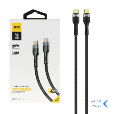 کابل شارژ 1.5 متری PD و فست JBQ Type-C to Type-C مدل CA-720 - مشکی (گارانتی یکساله رصاصی)