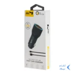 شارژر فندکی فست دو پورت JBQ مدل CC-D5 18W همراه با کابل آیفون - مشکی (گارانتی یکساله رصاصی)