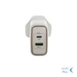 شارژر دیواری فست و PD دو پورت JBQ مدل HC-745 45W - سفید (گارانتی یکساله رصاصی)