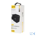 شارژر دیواری فست دو پورت JBQ مدل HC-12F2 30W همراه با کابل اندروید - مشکی (گارانتی یکساله رصاصی)