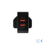 شارژر دیواری فست دو پورت JBQ مدل HC-12F2 30W همراه با کابل Type-C - مشکی (گارانتی یکساله رصاصی)