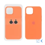 قاب سیلیکونی اورجینال با ست محافظ لنز رینگی Apple iPhone 13 / iPhone 14 - نارنجی (پک دار)