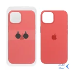 قاب سیلیکونی اورجینال با ست محافظ لنز رینگی Apple iPhone 13 / iPhone 14 - هلویی (پک دار)