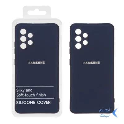 قاب نیو سیلیکون محافظ لنزدار RFF مدل Samsung Galaxy A32 4G - سرمه ای (پک دار)
