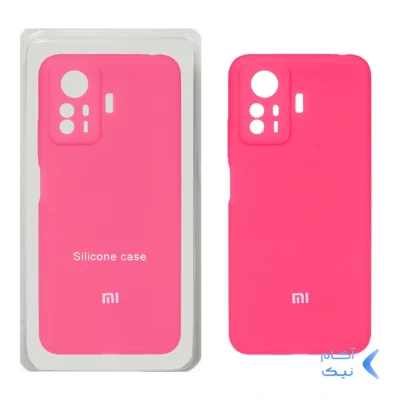 قاب سیلیکونی پاک کنی محافظ لنزدار اورجینال Xiaomi Redmi Note 12S - صورتی فانتزی (پک اصلی)