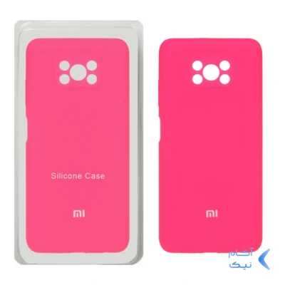 قاب سیلیکونی پاک کنی محافظ لنزدار اورجینال Xiaomi Poco X3 / Poco X3 Pro / Poco X3 NFC - صورتی فانتزی (پک اصلی)