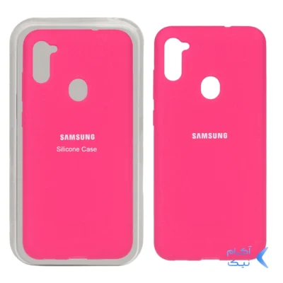 قاب سیلیکونی پاک کنی اورجینال Samsung Galaxy A11 / M11 - صورتی فانتزی (پک اصلی)