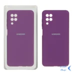 قاب سیلیکونی پاک کنی محافظ لنزدار اورجینال Samsung Galaxy A12 / M12 / F12 - ارغوانی (پک اصلی)