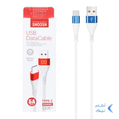 کابل شارژ 1.1 متری فست Shoosh Type-C مدل SH406C - سفید - SMO