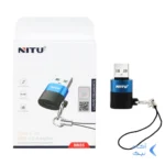 تبدیل NITU Type-C TO USB مدل NN35 - مشکی آبی (گارانتی 18 ماه تعویض نیکان همراه)