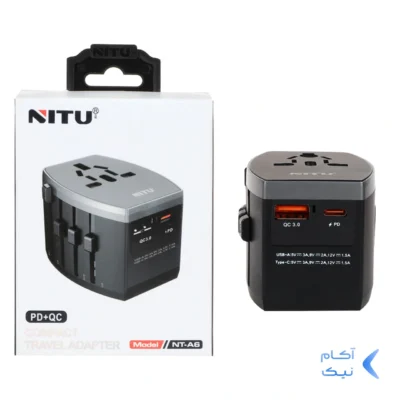 تبدیل برق 3 به 3 NITU مدل NT-A6 - مشکی (گارانتی 18 ماه تعویض نیکان همراه)