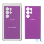 قاب سیلیکونی پاک کنی محافظ لنزدار اورجینال Samsung Galaxy S23 Ultra - ارغوانی (پک اصلی)