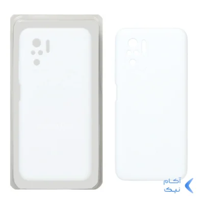 قاب سیلیکونی پاک کنی محافظ لنزدار اورجینال Xiaomi Redmi Note 10 4G / Redmi Note 10S / Poco M5S - سفید (پک اصلی)