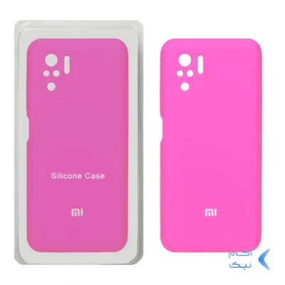 قاب سیلیکونی پاک کنی محافظ لنزدار اورجینال Xiaomi Redmi Note 10 4G / Redmi Note 10S / Poco M5S - صورتی فانتزی (پک اصلی)