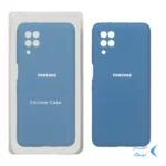 قاب سیلیکونی پاک کنی محافظ لنزدار اورجینال Samsung Galaxy A12 / M12 / F12 - آبی تیره (پک اصلی)