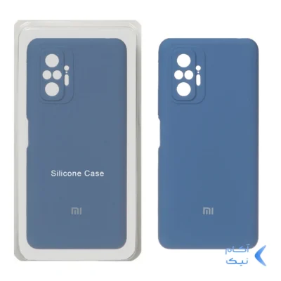 قاب سیلیکونی پاک کنی محافظ لنزدار اورجینال Xiaomi Redmi Note 10 Pro 4G / Redmi Note 10 Pro Max - آبی تیره (پک اصلی)