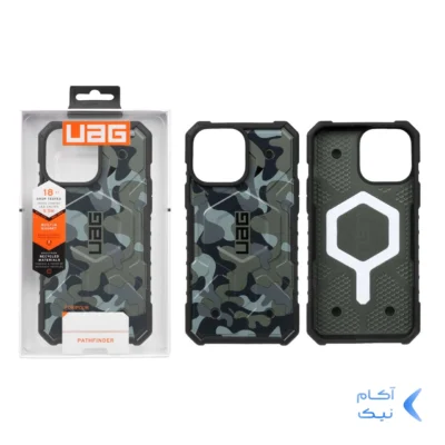 قاب اورجینال ضد ضربه UAG با قابلیت Magsafe-Hidden مدل Apple iPhone 15 Pro Max - ارتشی طرح 2 (پک دار)