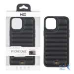 قاب اورجینال HDD چرم پافری طرح دوخت Apple iPhone 12 Pro Max - مشکی (پک دار)
