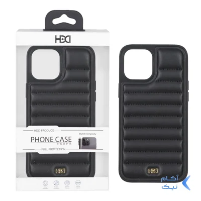 قاب اورجینال HDD چرم پافری طرح دوخت Apple iPhone 12 Pro Max - مشکی (پک دار)
