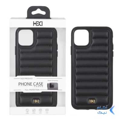 قاب اورجینال HDD چرم پافری طرح دوخت Apple iPhone 11 Pro Max - مشکی (پک دار)