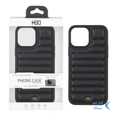 قاب اورجینال HDD چرم پافری طرح دوخت Apple iPhone 13 Pro Max - مشکی (پک دار)
