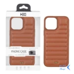 قاب اورجینال HDD چرم پافری طرح دوخت Apple iPhone 13 Pro Max - کاراملی (پک دار)