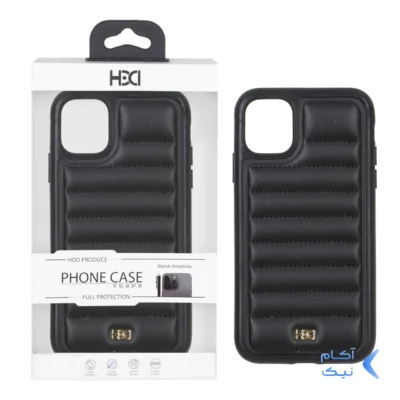 قاب اورجینال HDD چرم پافری طرح دوخت Apple iPhone 11 - مشکی (پک دار)
