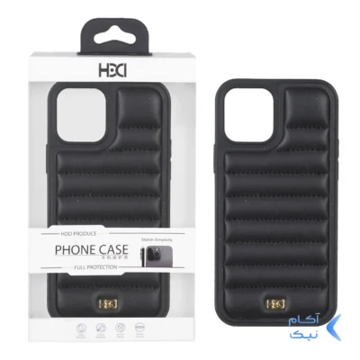 قاب اورجینال HDD چرم پافری طرح دوخت Apple iPhone 12 Pro / iPhone 12 - مشکی (پک دار)