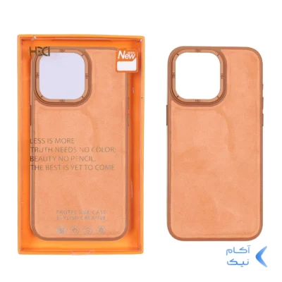 قاب اورجینال HDD محافظ لنز متال Apple iPhone 15 Pro Max - کاراملی (پک دار)