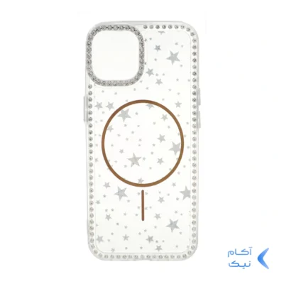 قاب Star شفاف طرح مگ سیف نگین دار Apple iPhone 13 / iPhone 14 - طلایی