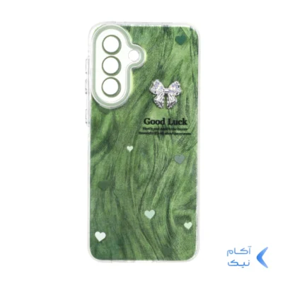 قاب اطلسی Good Luck پاپیون نگینی محافظ لنز رنگی Samsung Galaxy A57 - سبز