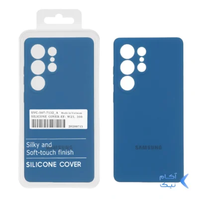 قاب سیلیکونی پاک کنی اورجینال Master Quality مدل Samsung Galaxy S25 Ultra - آبی کاربنی (پک دار)
