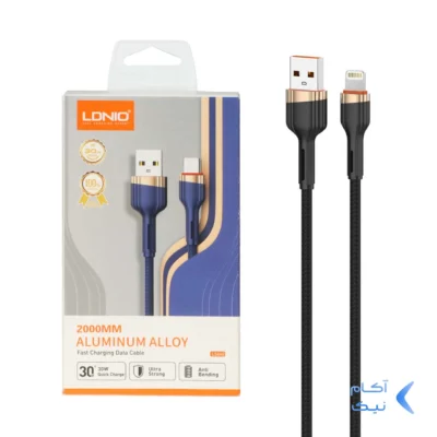 کابل شارژ فست 2 متری آیفون LDNIO مدل LS642 - مشکی (اصلی)