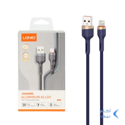 کابل شارژ فست آیفون LDNIO مدل LS641 - سرمه ای (اصلی)